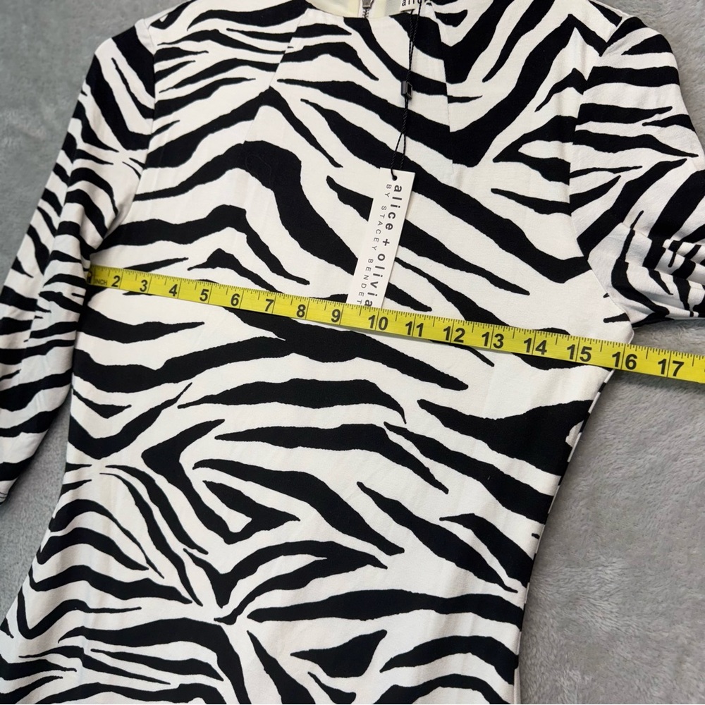 ALICE + OLIVIA Zebra-Print Sheath Bodycon Dress Size 6 - Picture 9 of 12